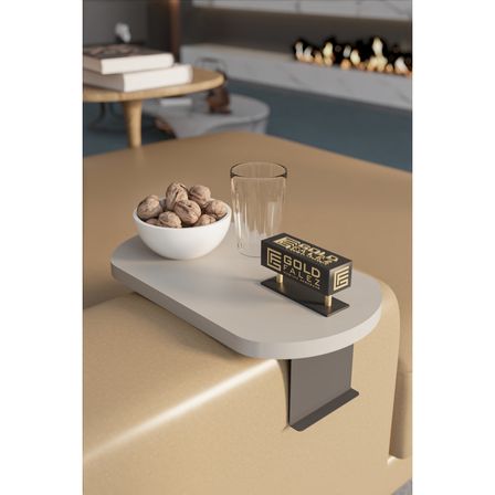 Ikili (2 Adet) Yan Sehpa Ayarlanabilir Tepsi Dekoratif Modern Tepsi Oval