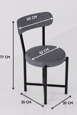 Sandalye 1 Adet Keten Kumaş Metal Ayak Modern Mutfak Sandalyesi Cafe Balkon Ofis Teddy 
