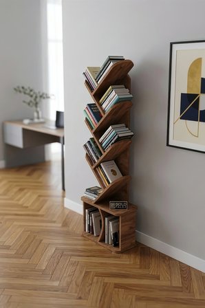 Kitaplık Modern Dekoratif Kitap Rafı Çok Katlı Kitap Standı Ofis Organizer Yaprak 7061 Atlantik