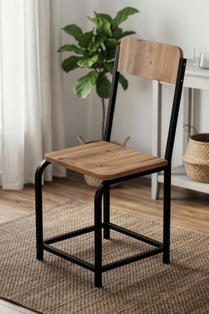 Sandalye Modern Mutfak Yemek Sandalyesi Şık Cafe Balkon Bahçe Tekli Sandalye Minör 9821 Atlantik 
