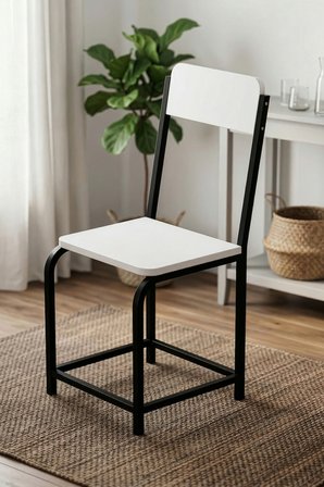 Sandalye Modern Mutfak Yemek Sandalyesi Şık Cafe Balkon Bahçe Tekli Sandalye Minör 9820 Beyaz