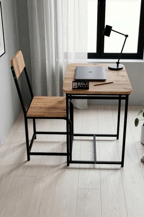 Çalışma Masası Sandalye Set Dayanıklı Tasarım Ev Ofis Laptop Masası Çok Amaçlı 9811 Atlantik
