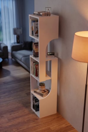 5 Katlı Modern Dekoratif Kitaplık ve Çok Amaçlı Raf Ünitesi