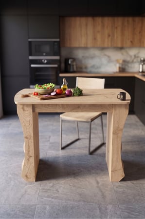 Mutfak Masası Mutfak Adası Ada Masa Bar Masası Kahvaltı Masası Raflı Çok Amaçlı Dolap Modern Masa 120x60 cm Sepet