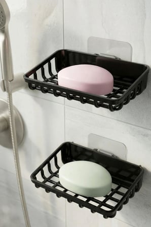 2 Adet Duvara Yapıştırılabilir Plastik Katı Sabunluk Kalıp Sabunluk Delme Gerektirmez Yapışkanlı Duş Banyo Lavabo Sabunluğu