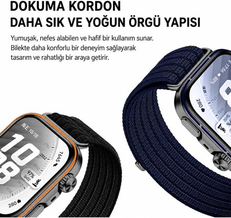 Watch Fit 3 / Fit 4 / Fit 4 Pro/Fit 5 / Fit 5 Pro Uyumlu Hasır Örgü Sportif Kayış Kordon 20 mm