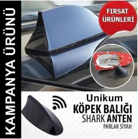 Volvo XC90 ile Uyumlu Elektrikli Shark Köpek Balığı Anten, Siyah Balina Tavan Anteni