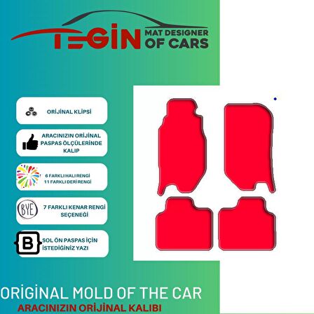 Alfa Romeo 146 1995-2000 Aracınıza Özel Prime Siyah Halı Siyah Kenar Halı Paspas