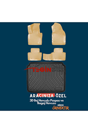 Mercedes CLS C218  Bagaj Havuzu 2013 + Bej 3D Havuzlu Paspas