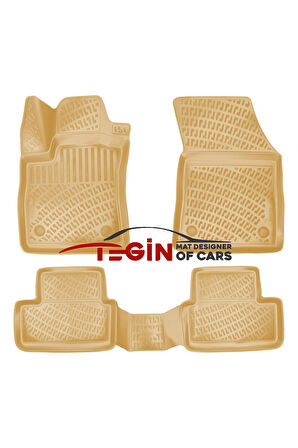 Renault Megane 4 Sedan Çift Kulaklı 2017  Bagaj Havuzu + Bej 3D Havuzlu Paspas