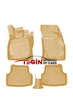 Volkswagen Golf 7 Alt Bagaj 2013 -2020  Bagaj Havuzu + Bej 3D Havuzlu Paspas