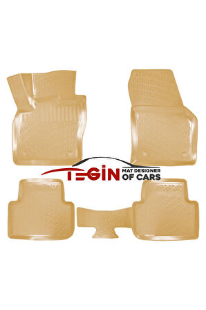 Volkswagen Tiguan Stepneli Üst Bagaj 2022  Bagaj Havuzu + Bej 3D Havuzlu Paspas