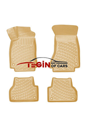 Audi A4 B9 2020 3D Havuzlu Paspas Bej