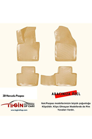 Audi A6 C6 2007 3D Havuzlu Paspas Bej