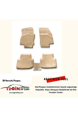 Volkswagen Passat B8 Impression Cepli 2023  Bagaj Havuzu + Bej 3D Havuzlu Paspas