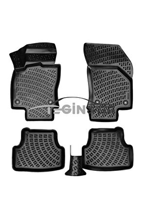 Audi Q2 2016 3D Havuzlu Paspas Siyah