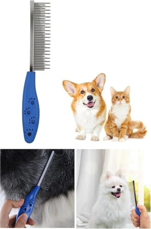 DUFFA Ergonomik Kedi Ve Köpek Tüy Açma Tarağı, Köpek Kıtık Açıcı Bakım Tarağı, Metal Tarama Fırçası, Tüy Dökme Önleyici