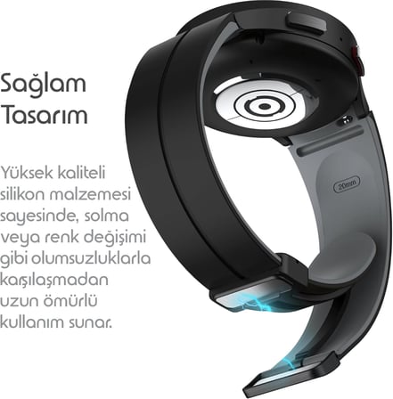 Samsung ile Uyumlu Spor Tasarım Flex Loop 20mm Kordon Galaxy Watch 7/6/5/4 Serisi için Galaxy Watch 7 Kordon (40mm/44mm) Watch 6/4 Classic (47/43/42mm) Watch 5 Pro Uyumlu