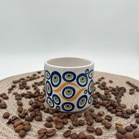 Seramik Kupa Bardak Mug Nazar Boncuğu Baskılı 04
