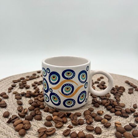 Seramik Kupa Bardak Mug Nazar Boncuğu Baskılı 04