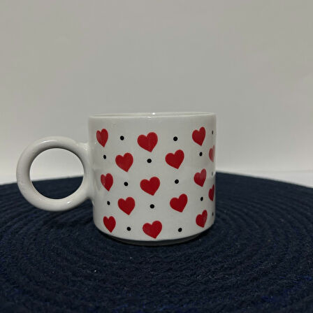 KIRMIZI KALPLİ BASKI KUPA