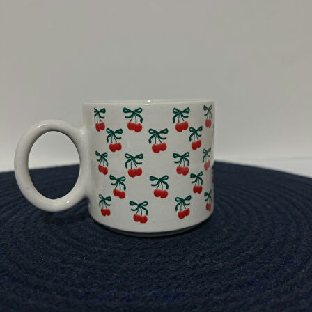 KİRAZ DESENLİ BASKI KUPA 01