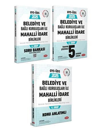 Data 2025 Belediye ve Bağlı Kuruluşları İle Mahalli İdare Birlik 4.Grup Soru + Deneme + Konu 3 Lü