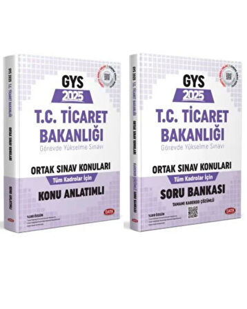 Data 2025 T.C. Ticaret Bakanlığı GYS Tüm Kadrolar İçin Ortak Konular Konu + Soru 2 li Set