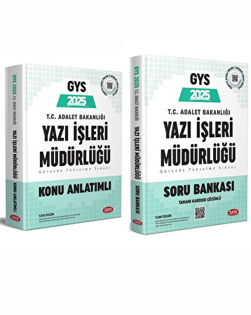 Data 2025 GYS Adalet Bakanlığı Yazı İşleri Müdürlüğü Konu + Soru 2 li Set Data Yayınları