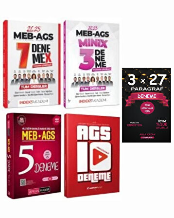İndeks + Pegem + Uzman 2025 MEB AGS 10+5+10 Deneme 5 li Set + Anla Kazan Paragraf