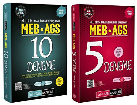 Pegem 2025 MEB-AGS 10+5 Deneme 2 li Set Pegem Yayınları