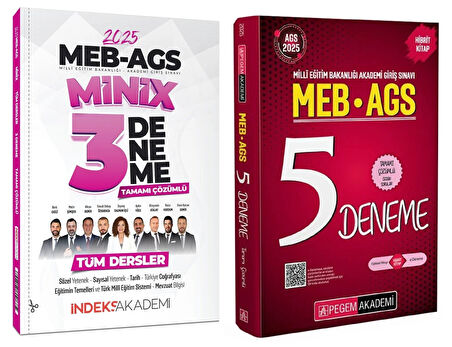 Pegem + İndeks 2025 MEB-AGS 5+3 Deneme 2 li Set Pegem + İndeks Akademi Yayınları