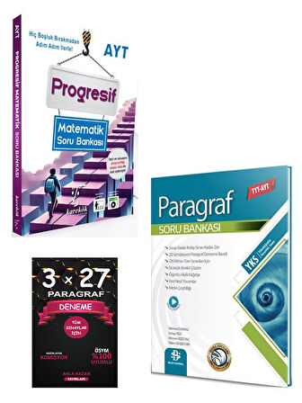 Karekök Yayınları AYT Progresif Matematik Soru Bankası+Bilgi Sarmal TYT AYT Paragraf Soru Bankası