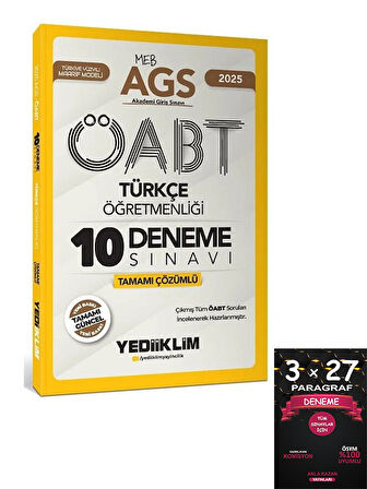 Yediiklim 2025 ÖABT MEB-AGS Türkçe Öğretmenliği 10 Deneme Çözümlü