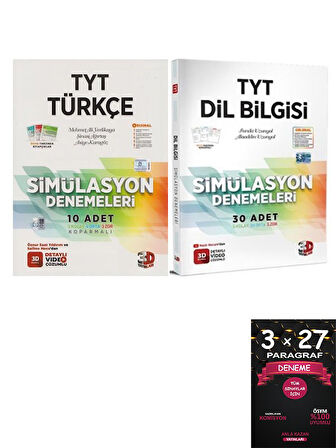 3D Yayınları TYT Dil Bilgisi+Türkçe Simülasyon Denemeleri Detaylı Video Çözümlü