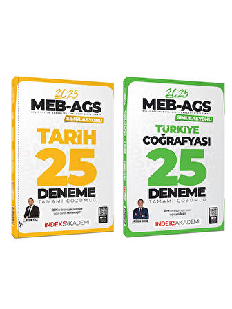 İndeks 2025 MEB-AGS Simülasyonu Tarih + Türkiye Coğrafyası 50 Deneme 2 li Set İndeks Akademi