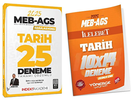 İndeks + Yönerge 2025 MEB-AGS Simülasyonu Tarih 25+14 Deneme 2 li Set - Aydın Yüce İndeks Akademi + Yönerge Yayıncılık