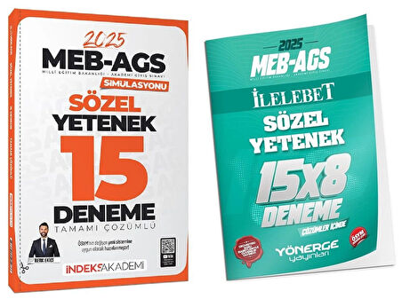 İndeks + Yönerge 2025 MEB-AGS Simülasyonu Sözel Yetenek 15+8 Deneme 2 li Set - Berk Ekici İndeks Akademi + Yönerge Yayıncılık