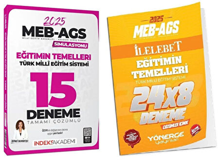 İndeks + Yönerge 2025 MEB-AGS Simülasyonu Eğitimin Temelleri ve Türk Milli Eğitim Sistemi 15+22 Deneme 2 li Set