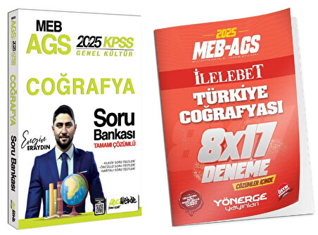 HocaWebde + Yönerge 2025 MEB-AGS Türkiye Coğrafyası Soru Bankası + 17 Deneme 2 li Set