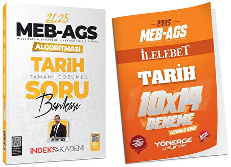 İndeks + Yönerge 2025 MEB-AGS Algoritması Tarih Soru Bankası + 14 Deneme 2 li Set
