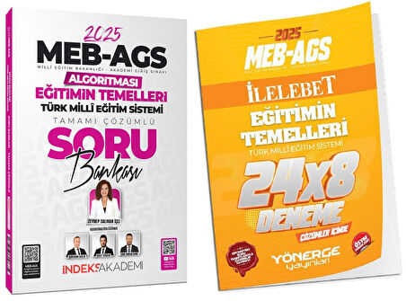 İndeks + Yönerge 2025 MEB-AGS Algoritması Eğitimin Temelleri Soru Bankası + 8 Deneme 2 li Set İndeks Akademi + Yönerge Yayıncılık