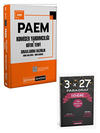 Pegem Yayınları 2025 PAEM Komiser Yardımcılığı ve Rütbe Terfi Sınavlarına Hazırlık Konu Anlatımlı Soru Bankası