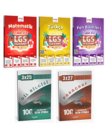 Anla Kazan + İntro 2026 7 Den 8 e Yaz Kampı Türkçe Matematik Fen ve Paragraf Dil Bilgisi Deneme Set