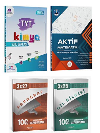 Orbital + Aktif 2026 TYT Kimya ve 0 Dan Matematik + Paragraf Dil Bilgisi Deneme 4 lü Set