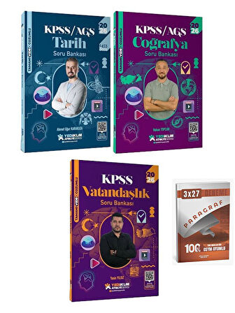 Yediiklim 2026 KPSS Tarih + Coğrafya + Vatandaşlık Atölye Soru Bankası 3 lü Set+Anla Kazan Paragraf