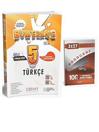 Günay Yayınları 2026 5. Sınıf Türkçe Bumerang Etkinlikli Akıllı Defter Kitap+AnlaKazan Paragraf