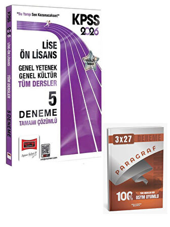 Yargı 2026 KPSS Lise Ön Lisans Tüm Dersler 5 Deneme Çözümlü+AnlaKazan Paragraf