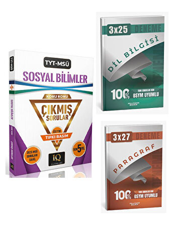 IQ 2026 YKS TYT MSÜ Sosyal Bilimler Çıkmış Sorular Son 5 Yıl Konu Konu Tıpkı Basım+Anla Kazan Paragraf+Dilbilgisi