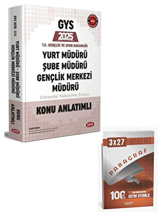 Data 2025 GYS Gençlik ve Spor Bakanlığı Yurt, Şube, Gençlik Merkezi Müdürü Konu Anlatımlı+Anla Kazan Paragraf